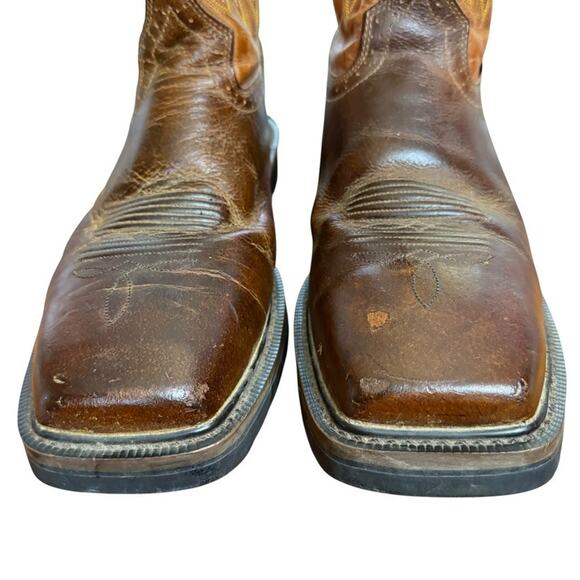 Justin Stampede Brown Leather Mid Calf WK4812 Mens Western Cowboy Boots sz 10 D - Picture 7 of 16